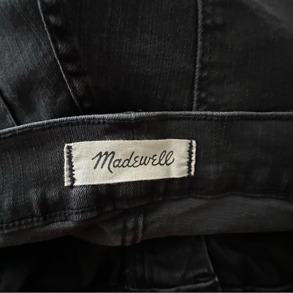 Madewell Black Skinny High-Rise Distressed Button-Fly Jeans Plus Size 35P - Picture 8 of 14